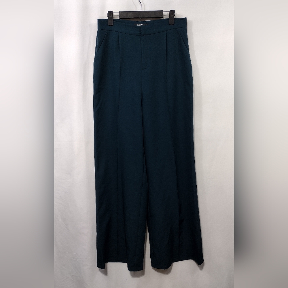 Nasty Gal Wide-Leg Trousers Women's L Green Office Career Casual Retro Y2K 90s